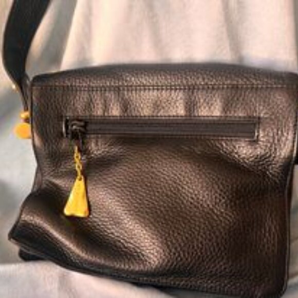 Black Leather, Vintage, Americana By Sharif purse - Picture 1 of 4